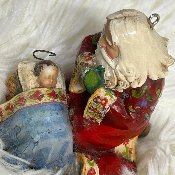 Jim Shore Santa with Child Figurine - Red and Blue - Picture 7 of 8